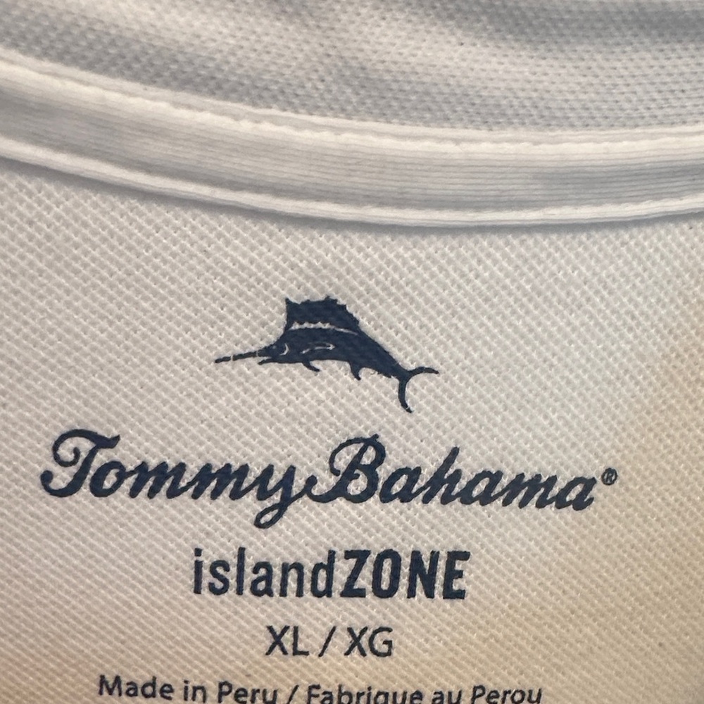 Tommy Bahama White Short-Sleeve Polo Shirt Pima Cotton Blend Size XL - Picture 2 of 6
